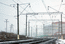 Перегон Сергиев Посад - Хотьково. На строящемся здании видно отражение прожектора локомотива.